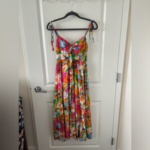 & Other stories floral dress, open cut, midi dress, size 4